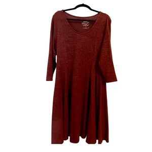 Torrid Burgundy skater sweater dress, size 1X.